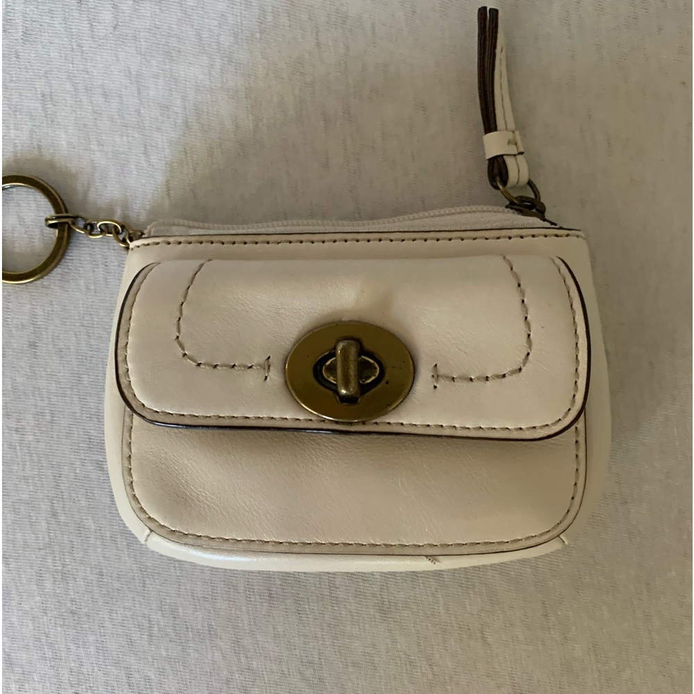 NWT Coach coin purse. Off white leather